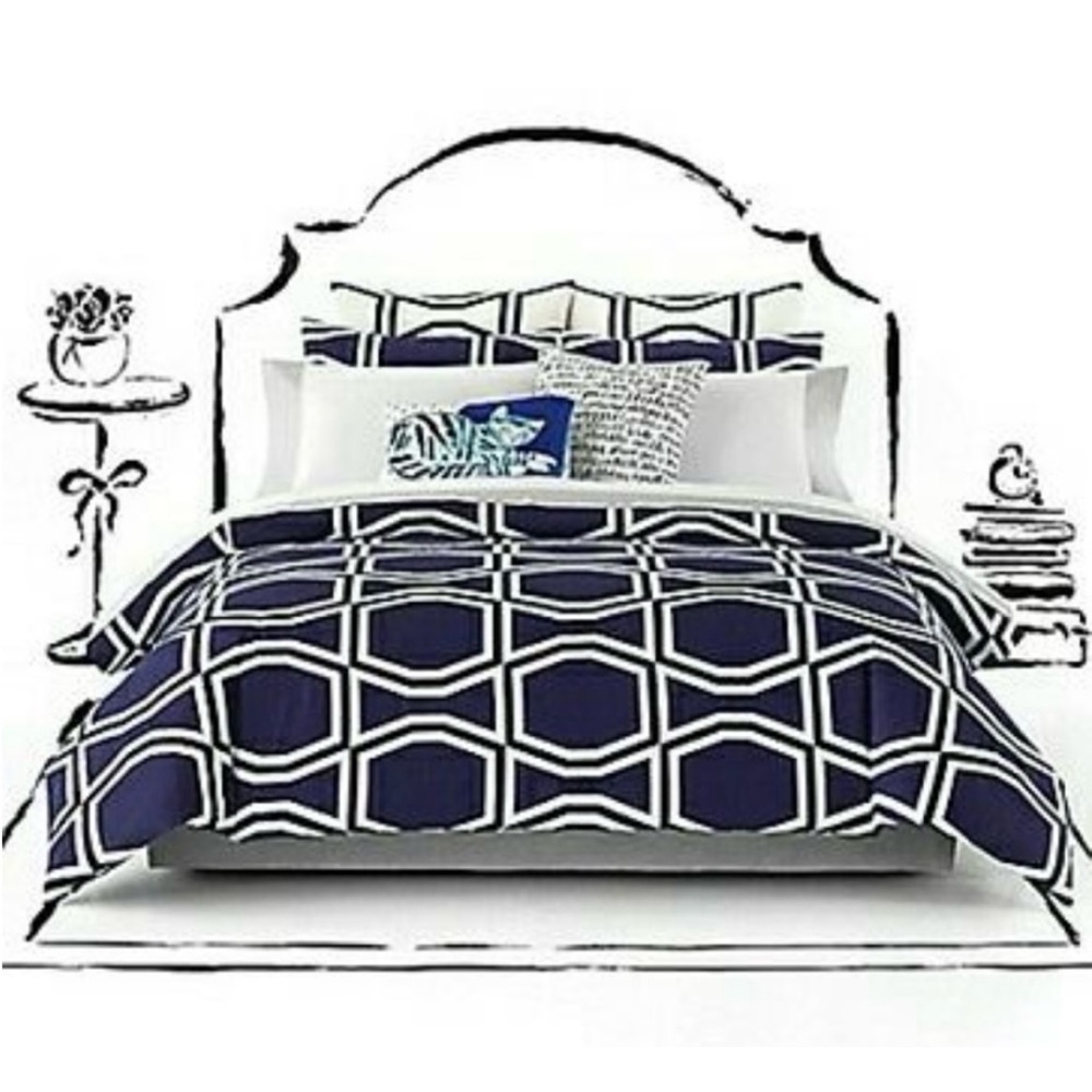 Kate Spade Blue bow tile bedding